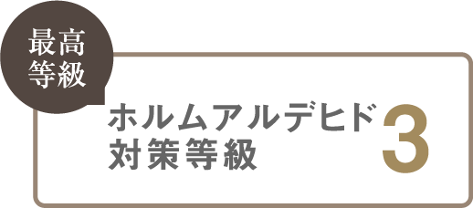 最高等級 ホルムアルデヒド対策等級3