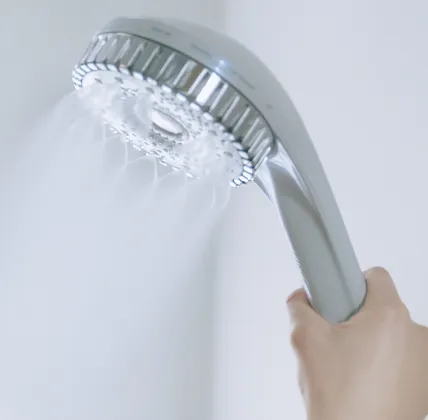 シャワーをつけている