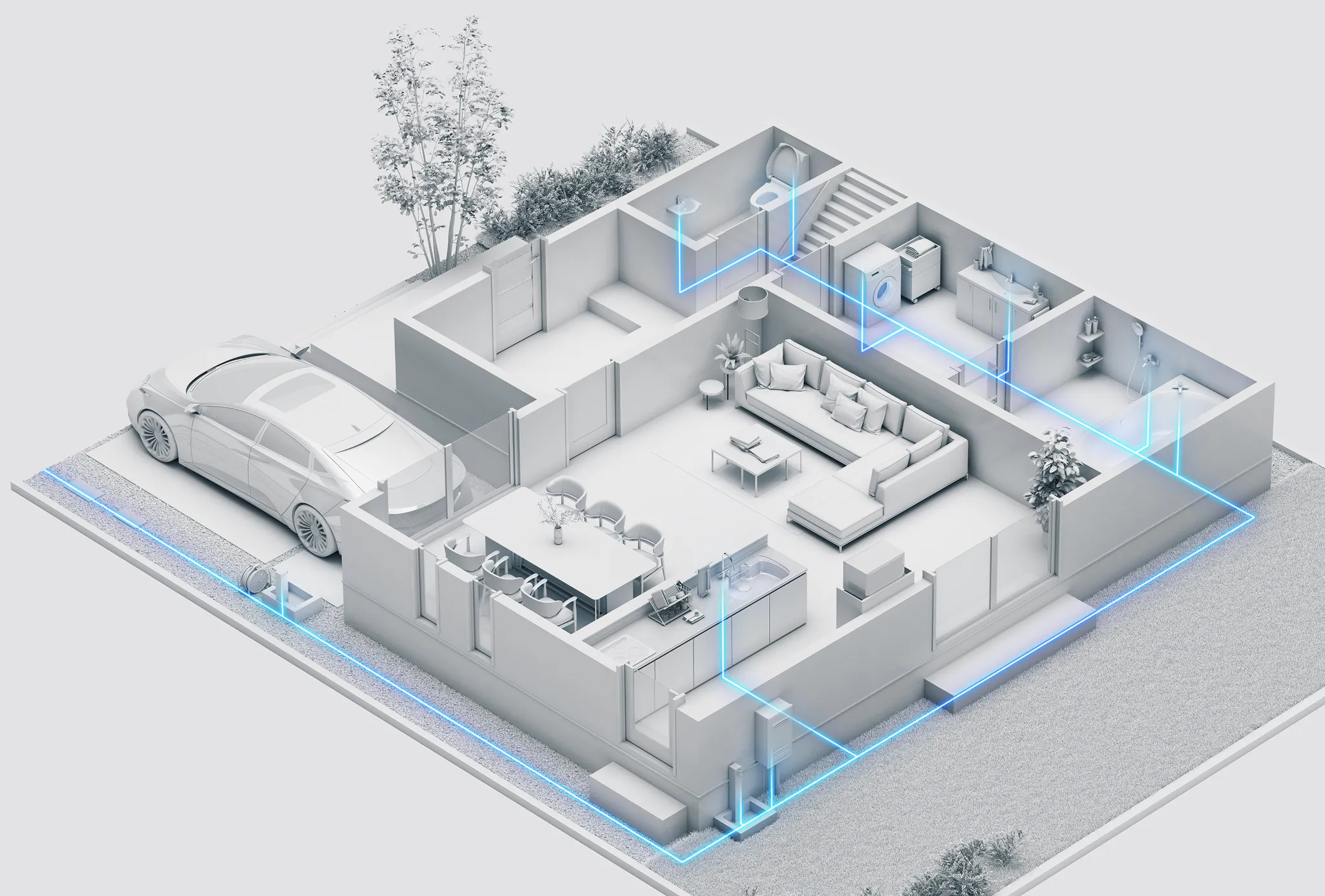 家中にバブルが行き渡っている画像