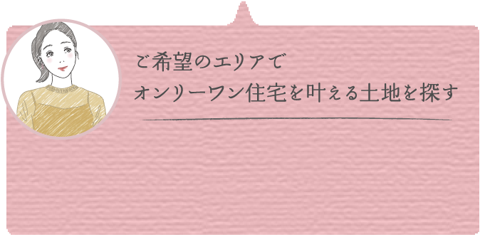 ご希望のエリアでオンリーワン住宅を叶える土地を探す