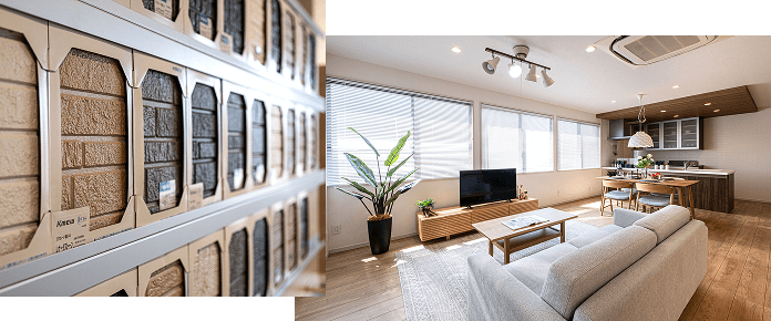 商品のご案内、ご紹介を、実際にショールームで。プランの作成、パースを用いてのご提案まで専任のスタッフが対応。
