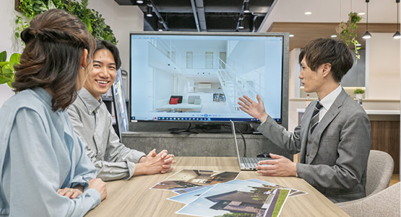 プランの作成、パースを用いてのご提案まで専任のスタッフが対応。